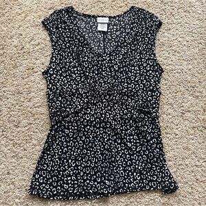 Ladies Jaclyn Smith Black Patterned Sleeveless Blouse Size Medium